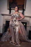 Plus Size Royal Red Carpet Elegant Dress
