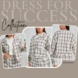 Plus Plaid Print Drop Shoulder Jacket (only) *NWOT